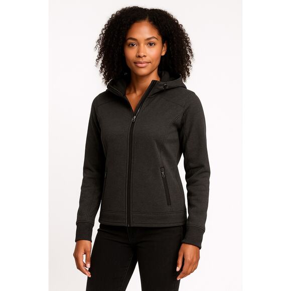 Eddie Bauer Charcoal Gray Hooded Full-Zip Jacket Women’s XS - Picture 1 of 5